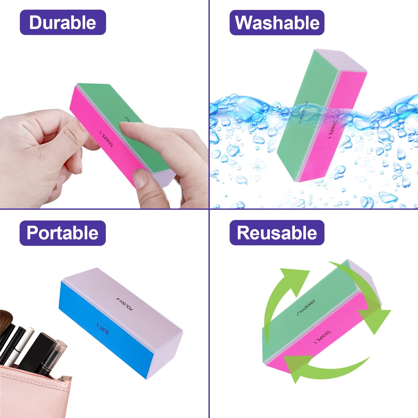 Side profile of professional nail shiner block