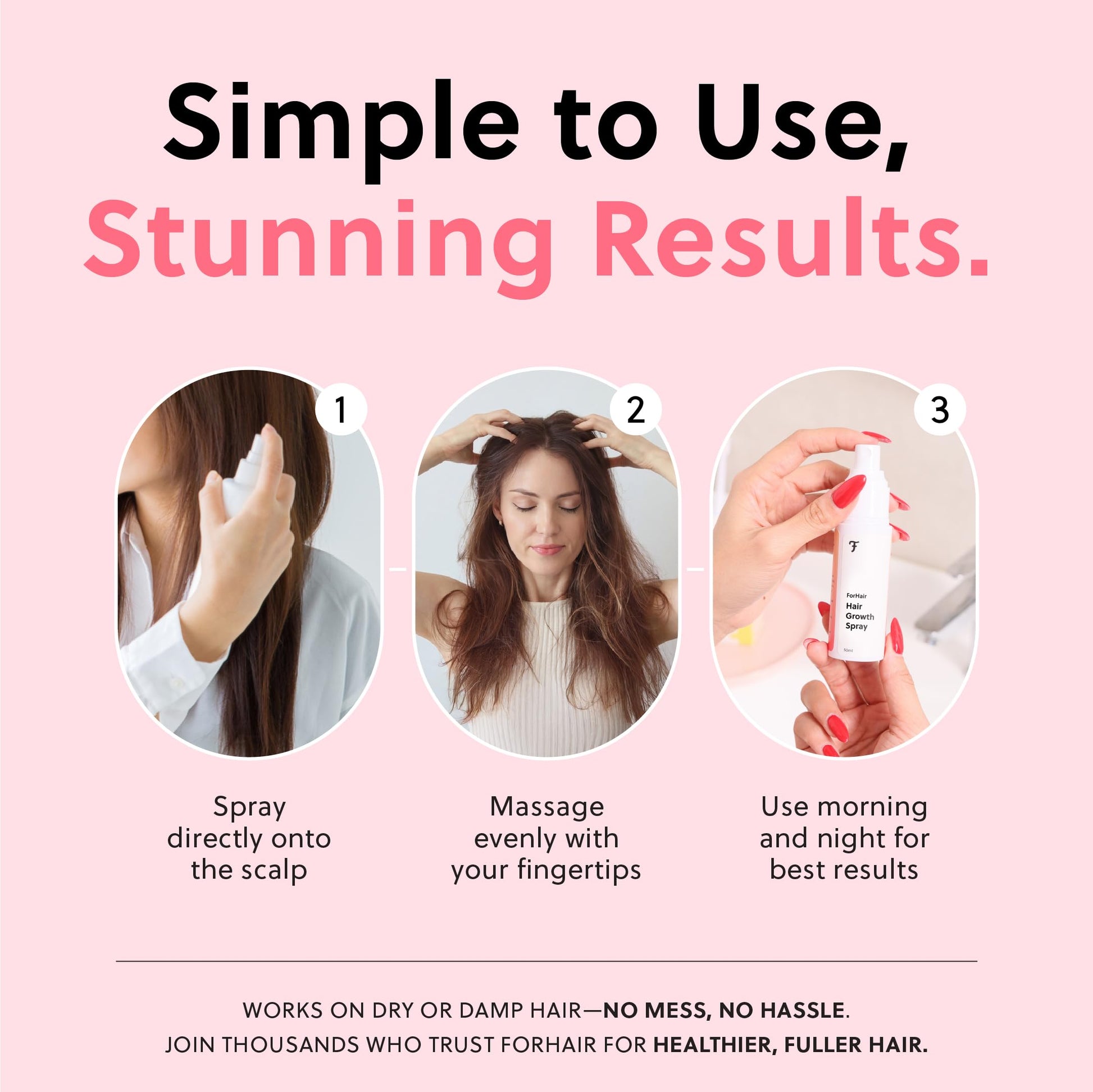 Premium botanical hair growth serum for women showing packaging dimensions and bottle cap