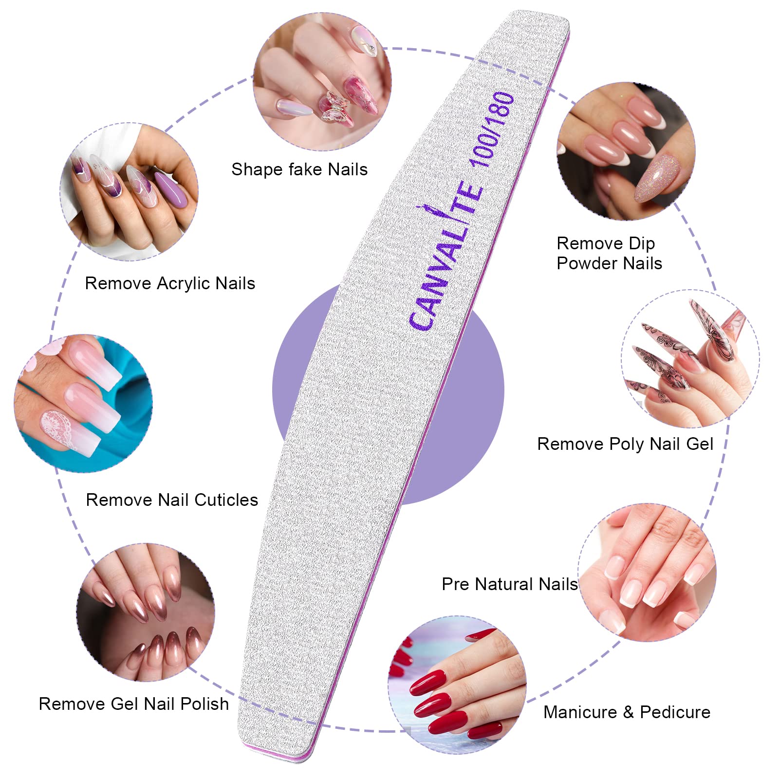 Pack of 10 Canvalite professional nail styling tools