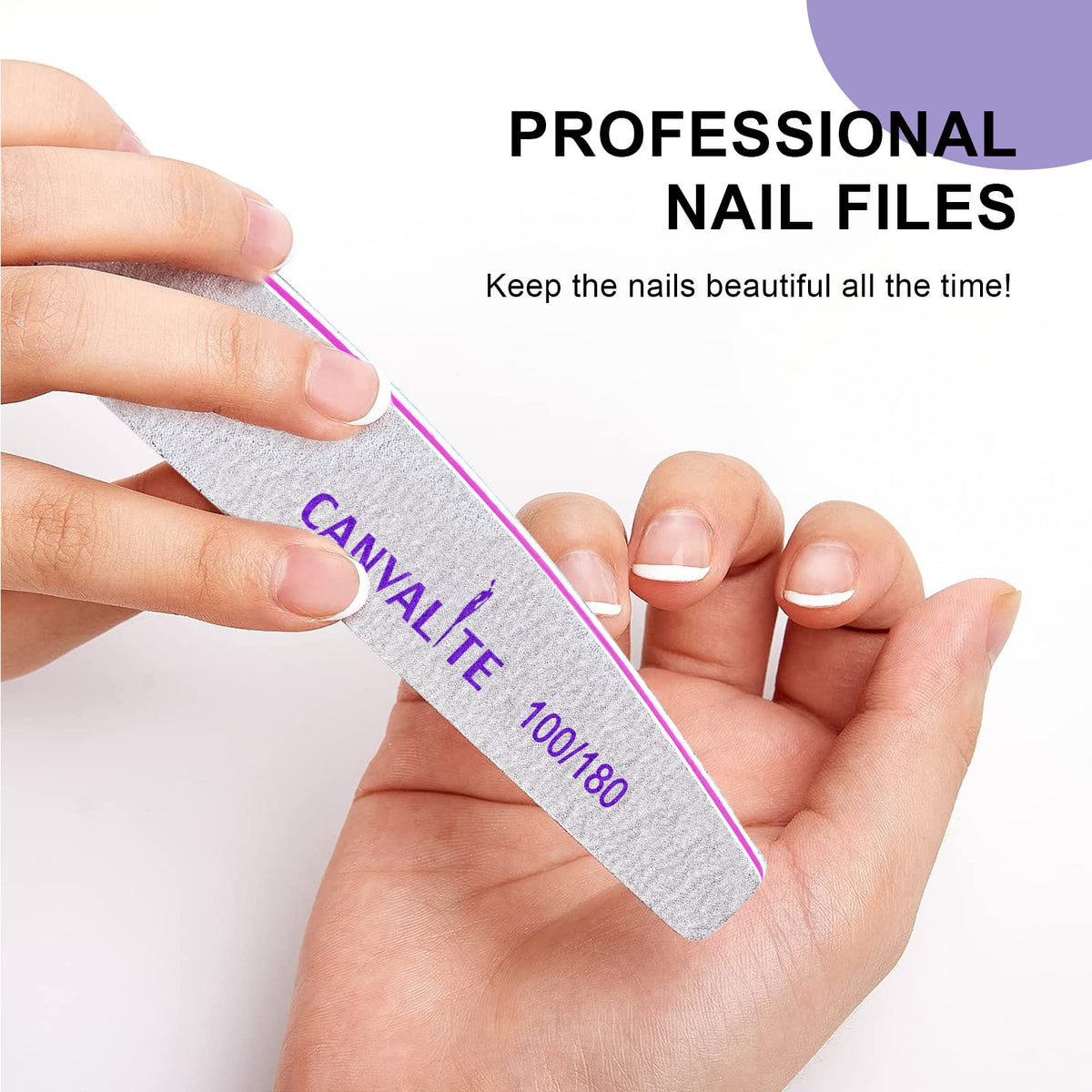 Professional nail care kit featuring Canvalite nail files