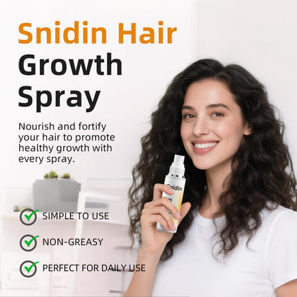 Snidin hormone-free hair strengthening spray formula close up