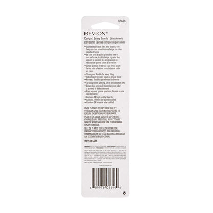 Top down view of Revlon emery boards 24 count set
