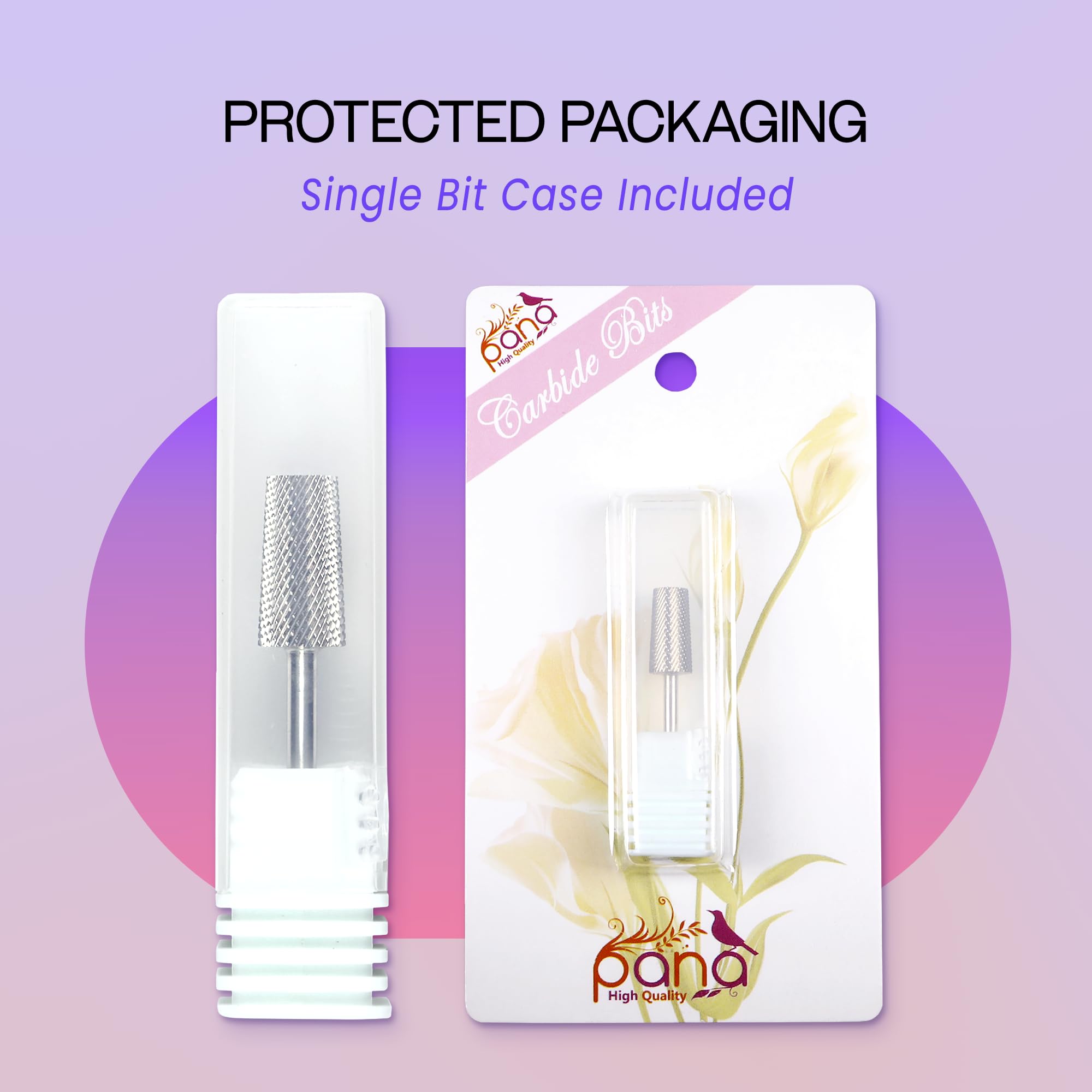 Silver tapered barrel carbide bit for professional manicure