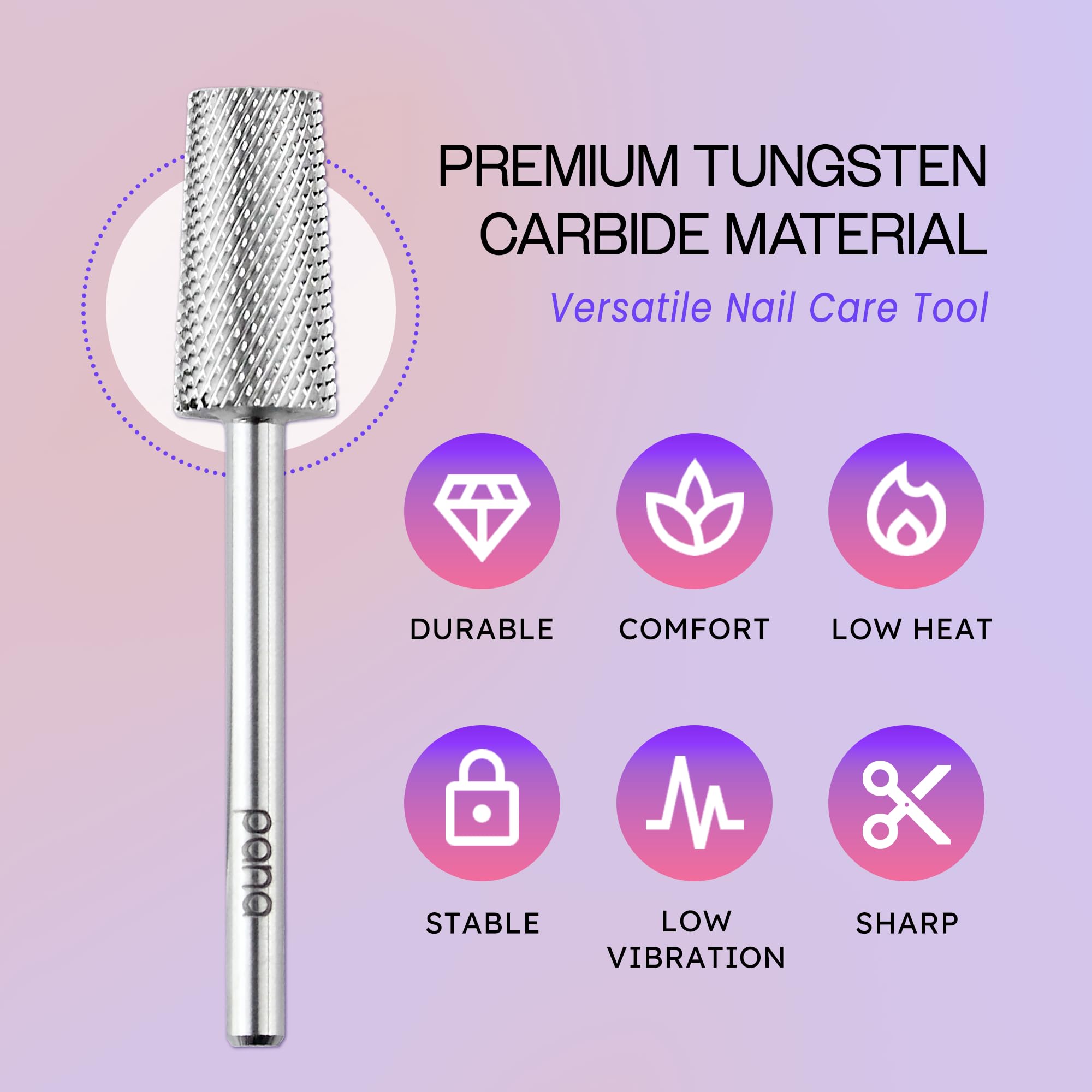 Pana nail drill bit showing tapered design for cuticle cleaning