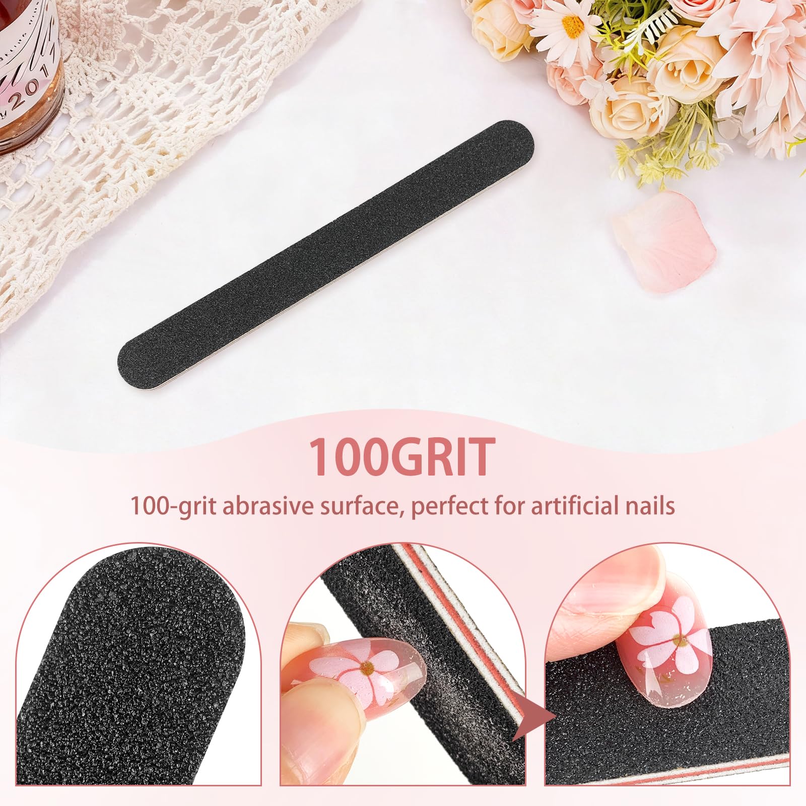 Using coarse side of HeeYaa nail file on artificial nail
