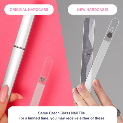 Close up of Bona Fide Beauty crystal nano glass nail file surface