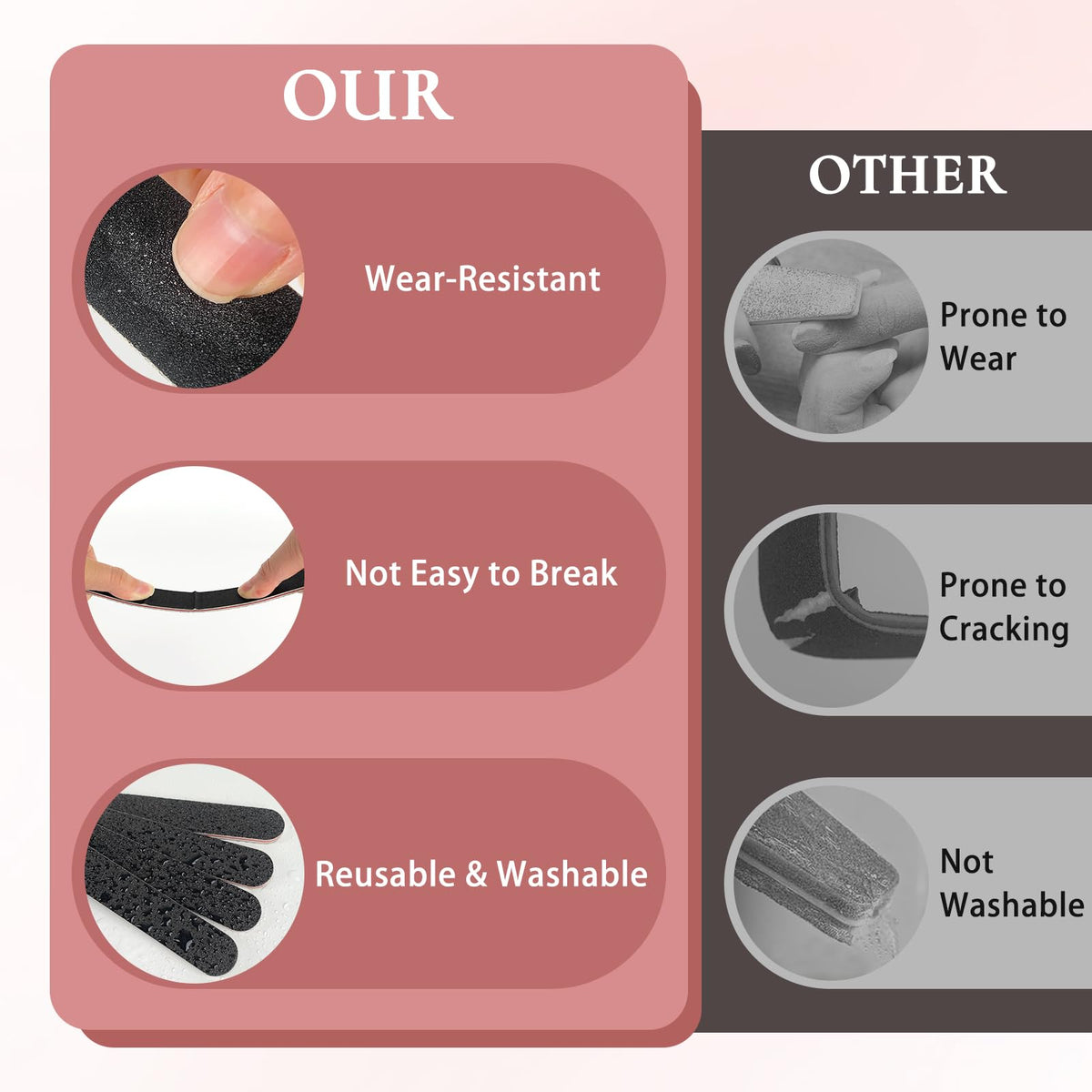 Manicure tool kit featuring HeeYaa black emery boards