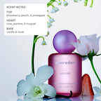 Evereden Darling rose and vanilla hair perfume bottle top view