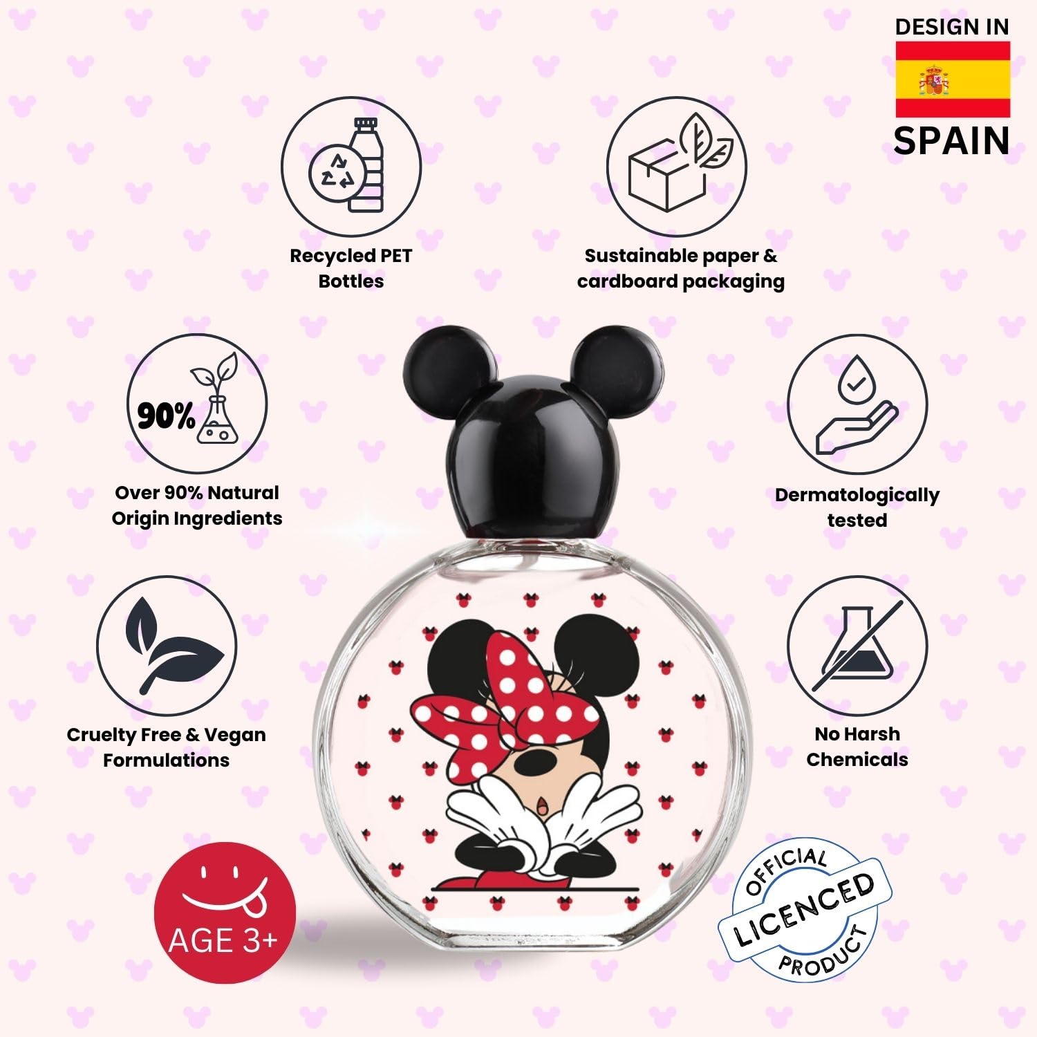 Minnie Mouse Eau de Toilette 100ml bottle showing product design