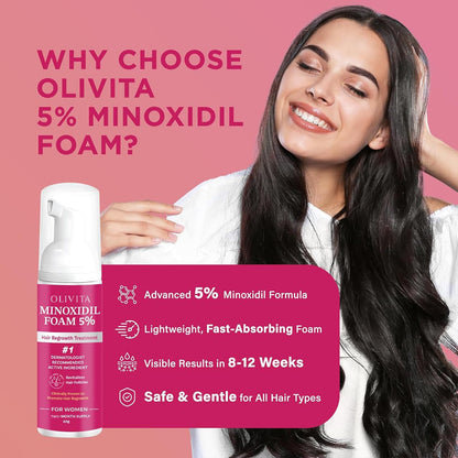 Back label of the extra strength minoxidil foam two pack showing ingredients and warning text