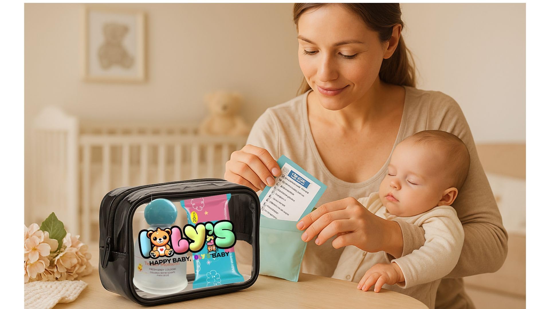 Gentle newborn cologne bottle designed for sensitive skin care routine.