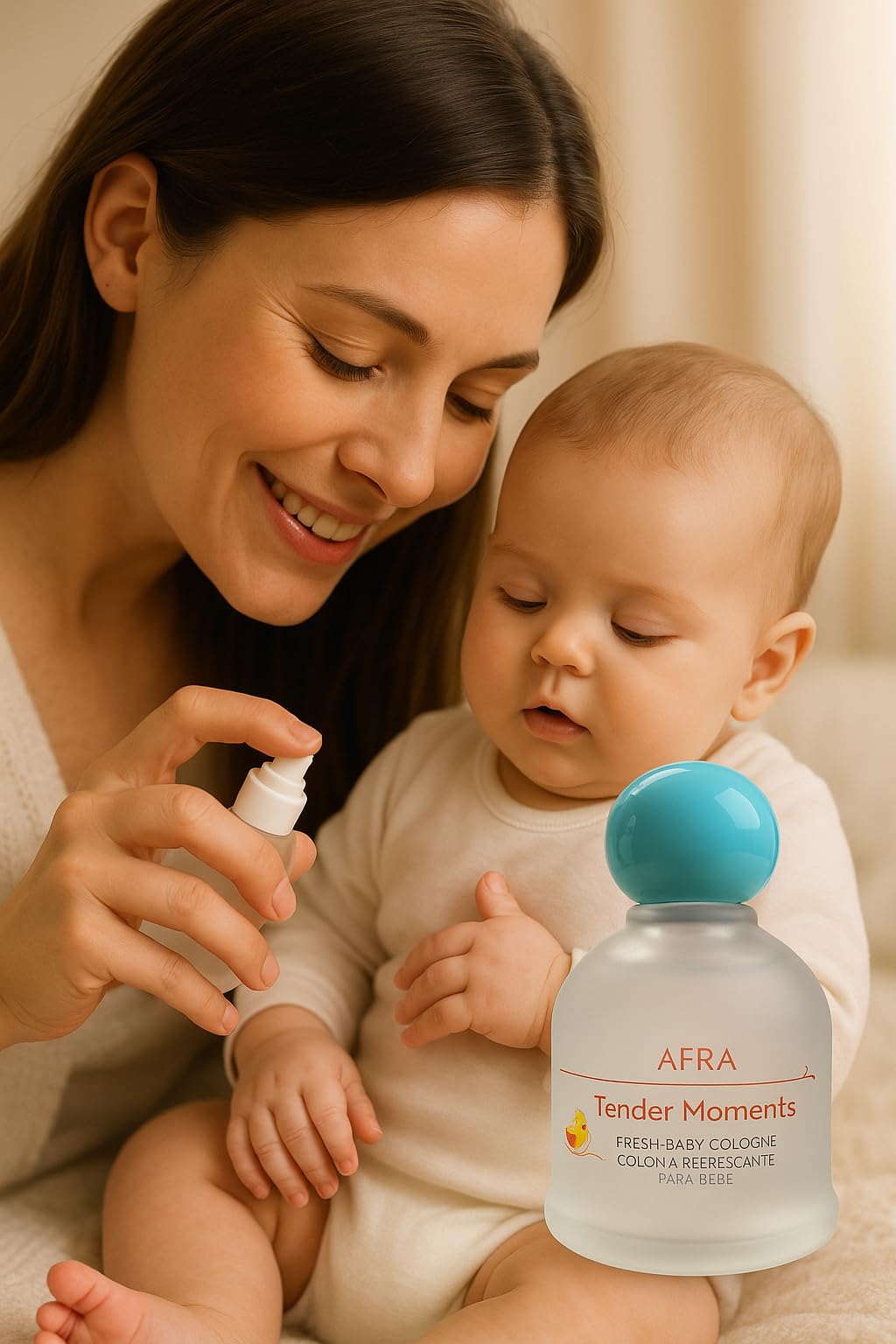 Authentic Jafra Tender Moments cologne displaying the peach and citrus scent profile details.