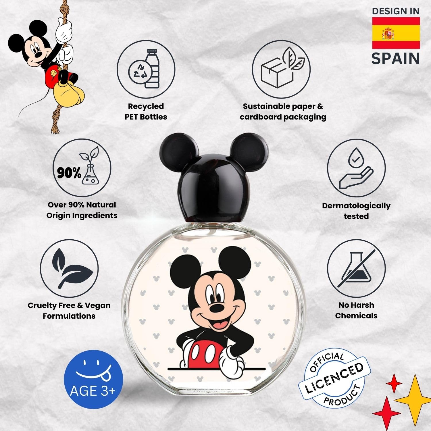 Disney Mickey Mouse Eau de Toilette 3.4 Ounce bottle for children