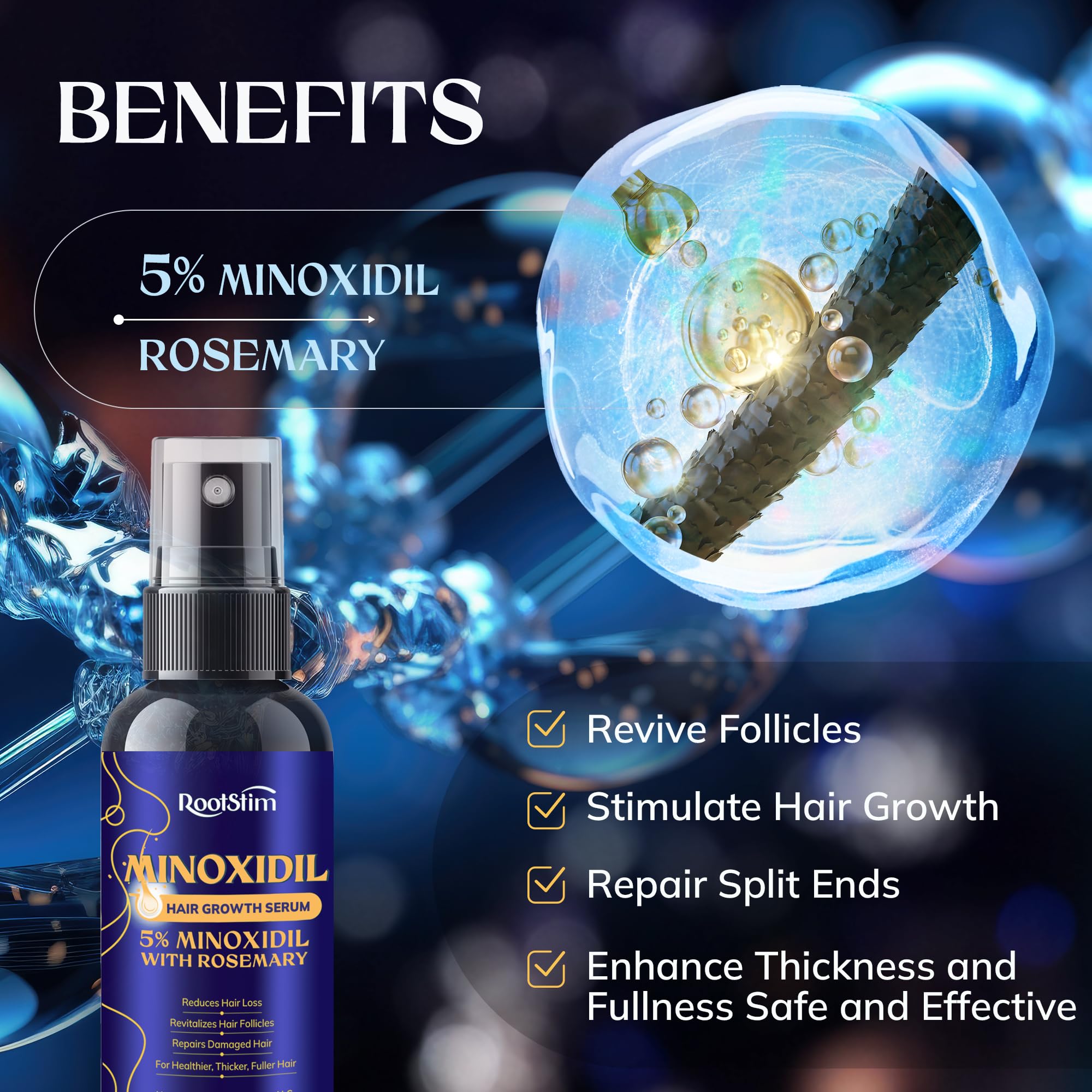 RootStim extra strength minoxidil beard growth kit packaging details
