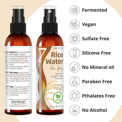 Close up of the Seven Minerals brand logo on the premium imported hair growth formula.