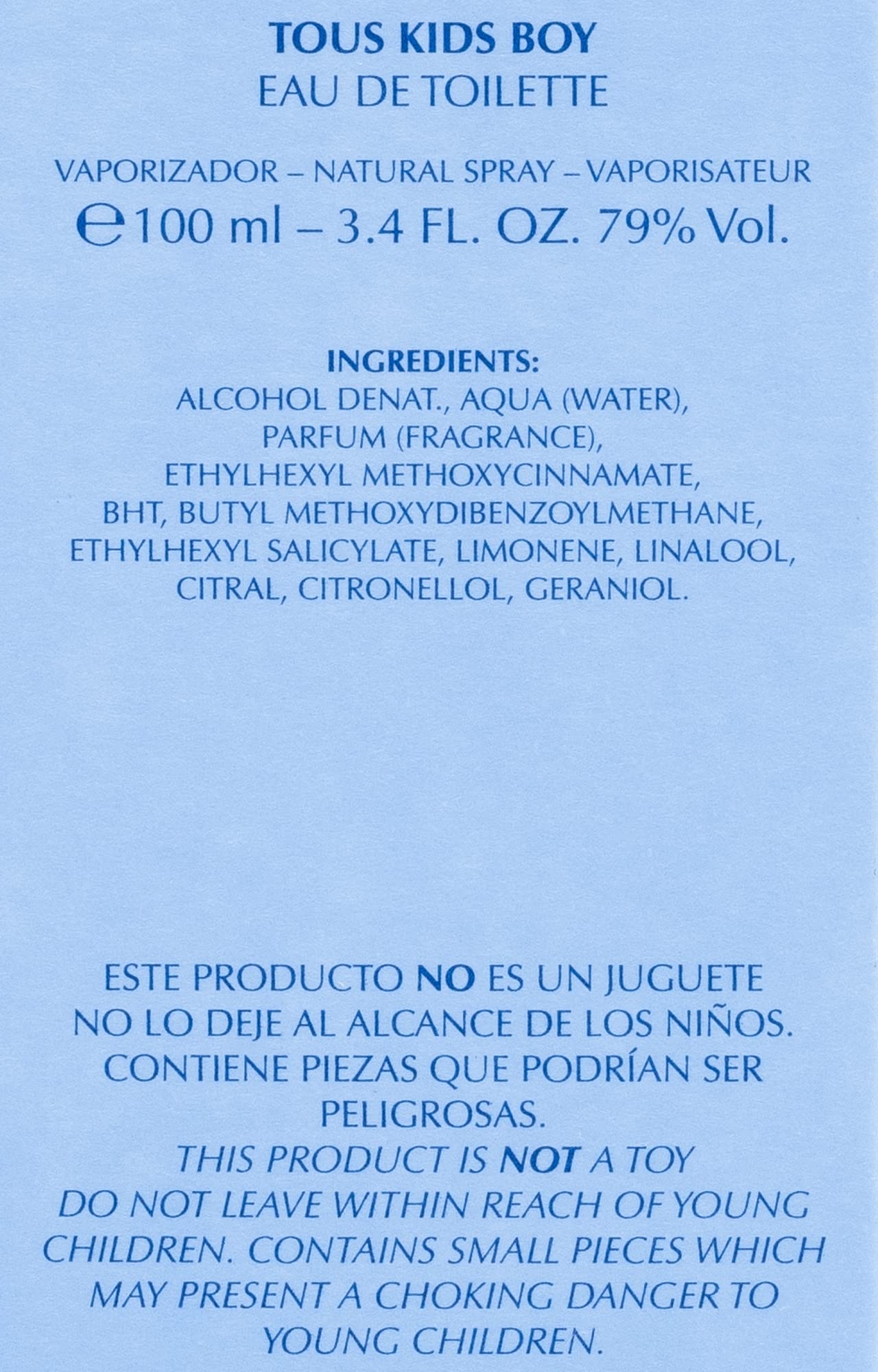 Tous Kids Boy one hundred milliliter spray bottle showing detailed blue bear top