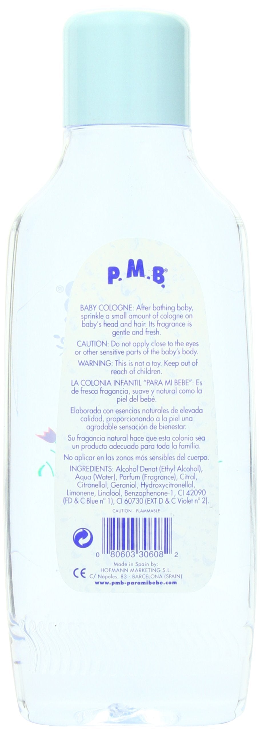 Para Mi Bebe baby perfume blue bottle for boys packaging detail