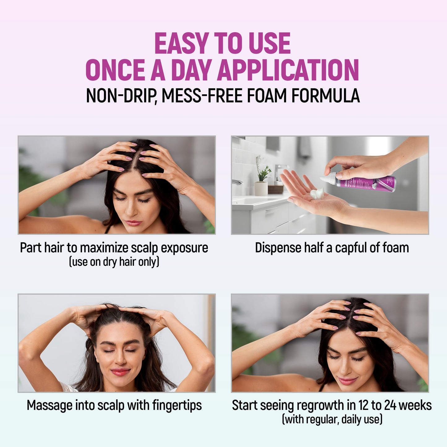 Unscented minoxidil five percent hair regrowth treatment for women
