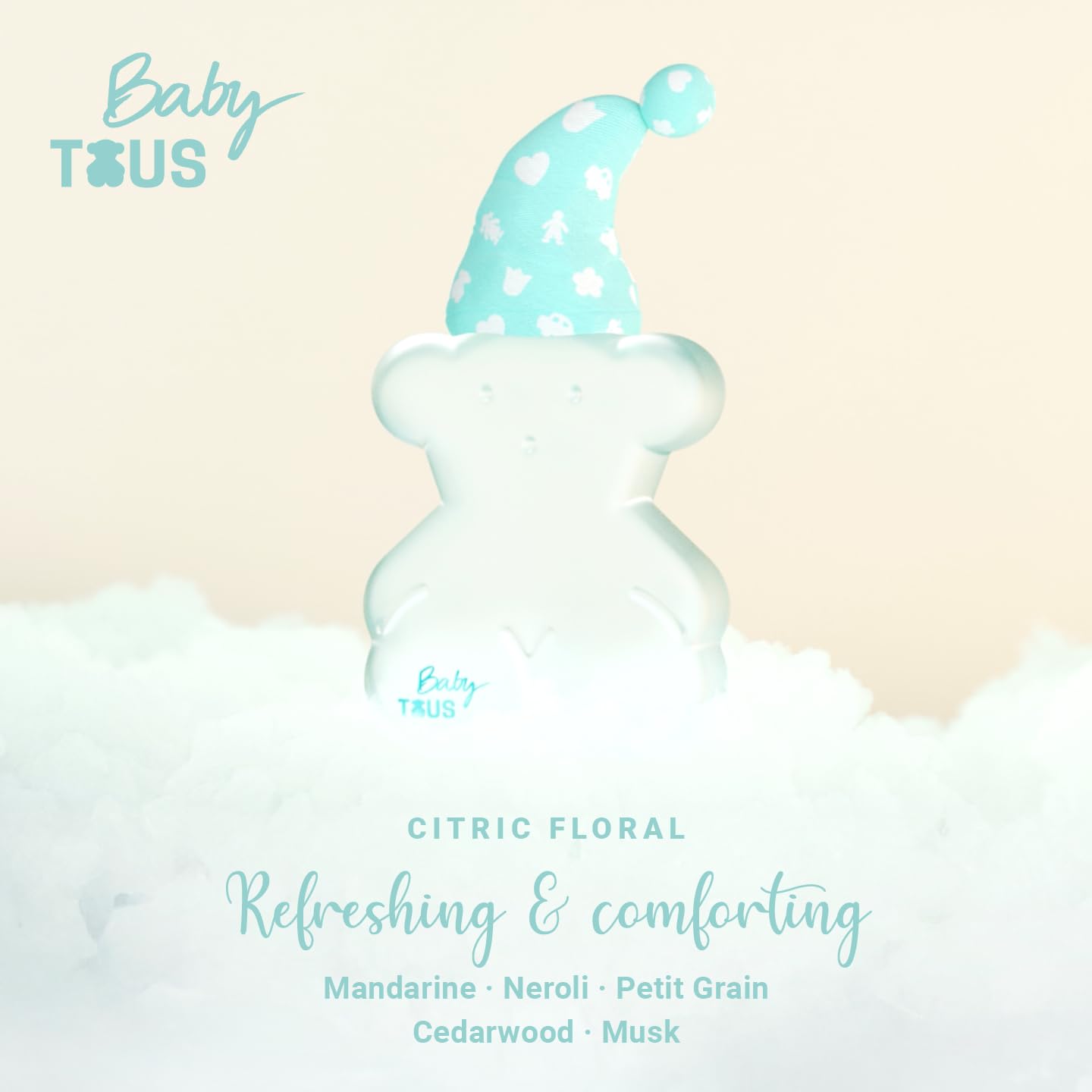Authentic Tous Baby unisex perfume bottle displaying the blue teddy bear design