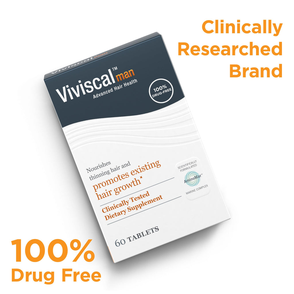 Viviscal Men's Hair Growth Supplements close up of individual tablet