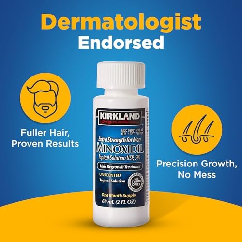 Kirkland Minoxidil 5 percent solution rear product instructions label