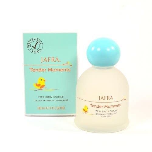 Authentic USA imported Jafra baby perfume bottle display for delicate skincare routine