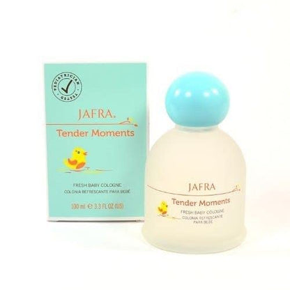 Authentic USA imported Jafra baby perfume bottle display for delicate skincare routine