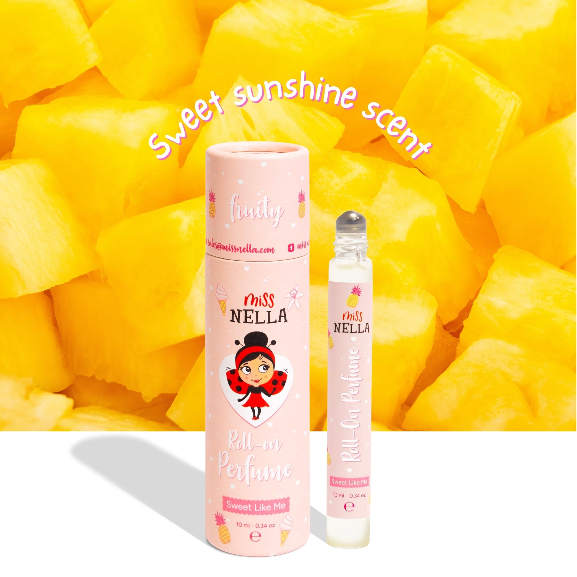 Miss Nella Sweet Like Me compact fragrance oil bottle side view