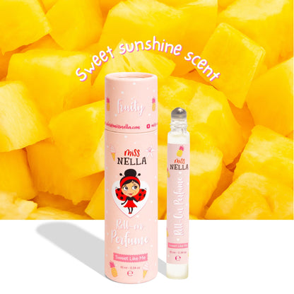 Miss Nella Sweet Like Me compact fragrance oil bottle side view