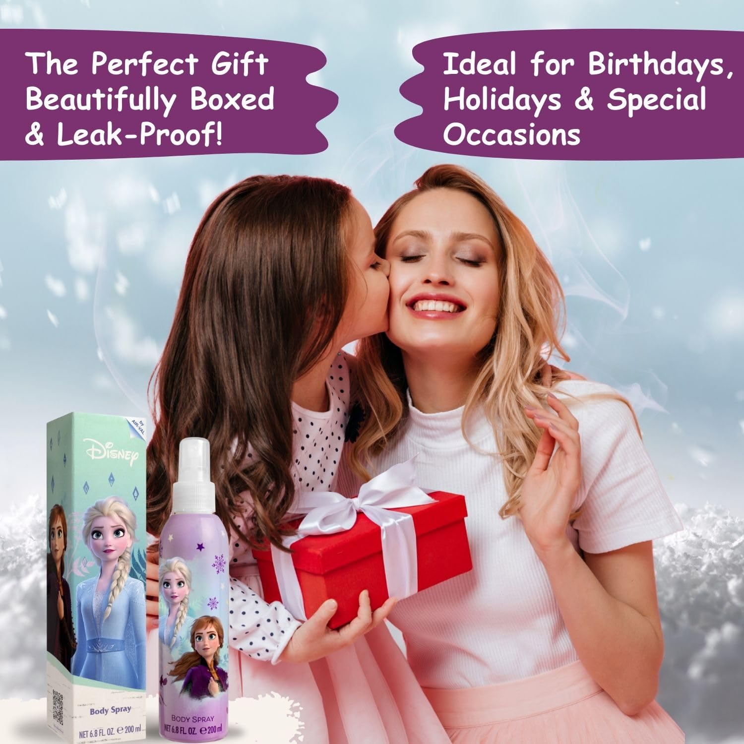 Imported Disney Frozen II kids personal care body spray for girls side view