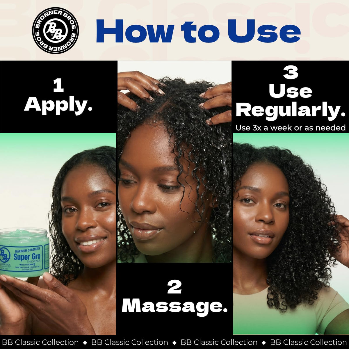 Bronner Bros Super Gro moisturizing hair dress packaging angle view