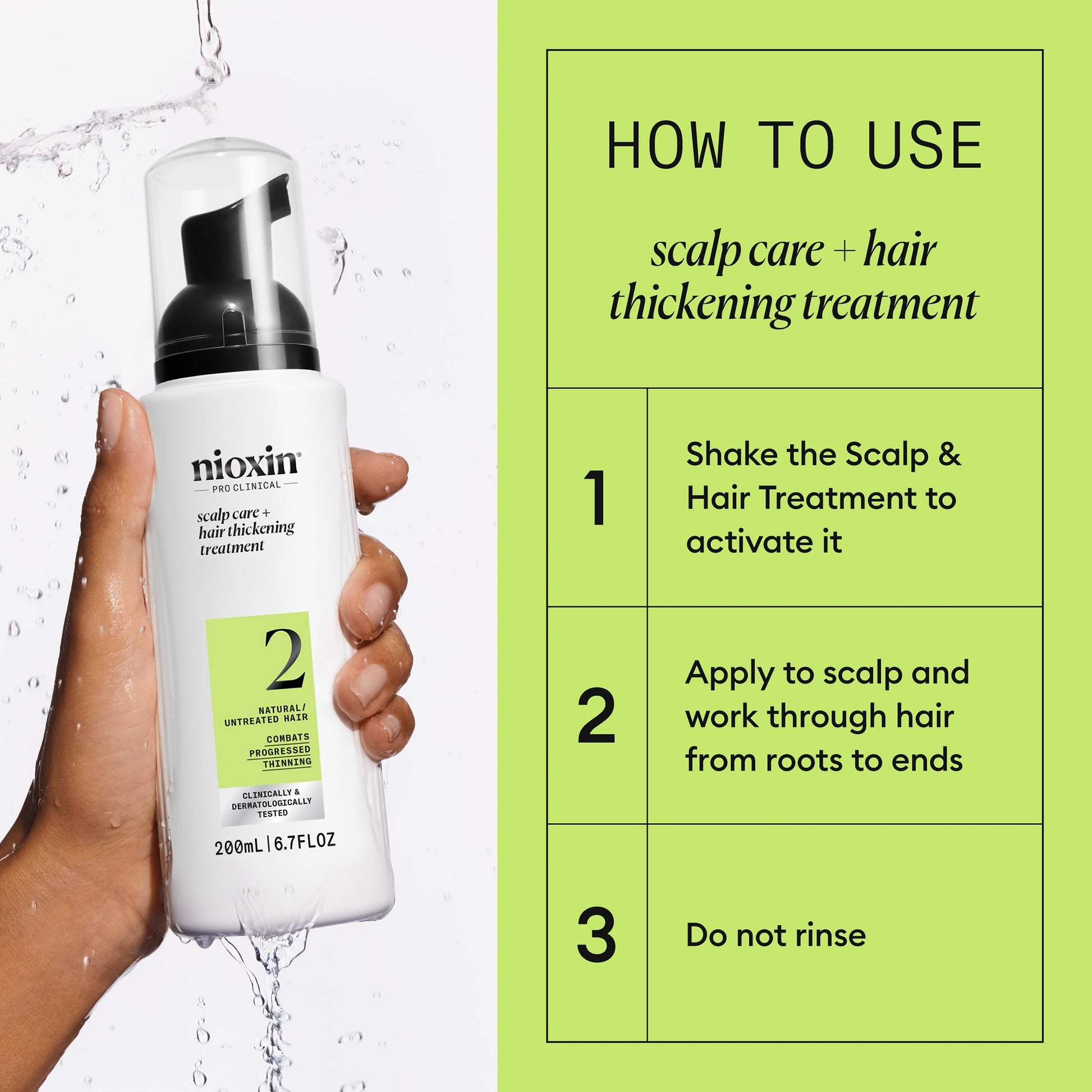 Nioxin System 2 niacinamide and biotin hair strengthening formula details