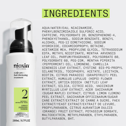 Nioxin System 2 anti hair breakage leave in topical spray bottle