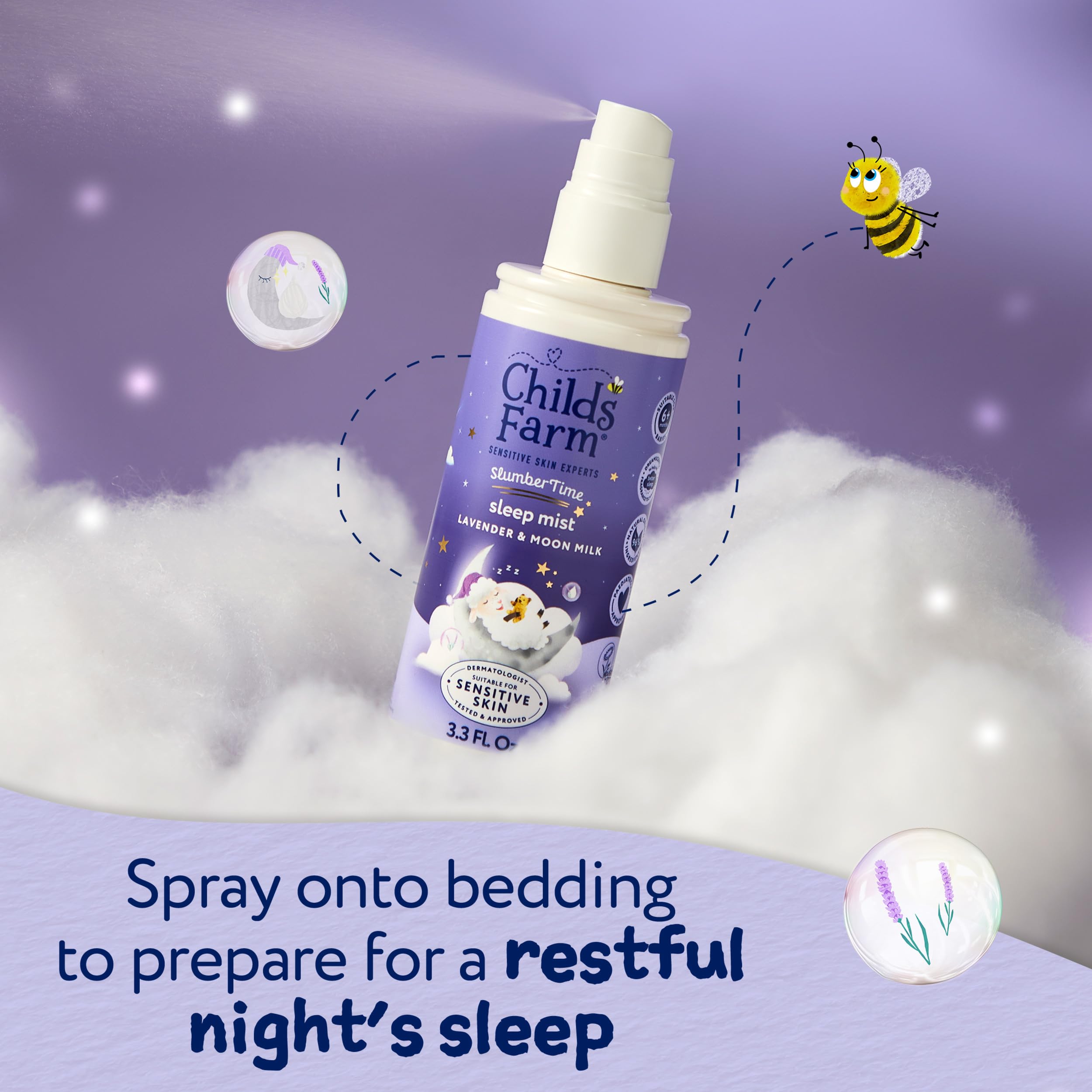 Premium USA imported calming lavender mist bottle for toddlers