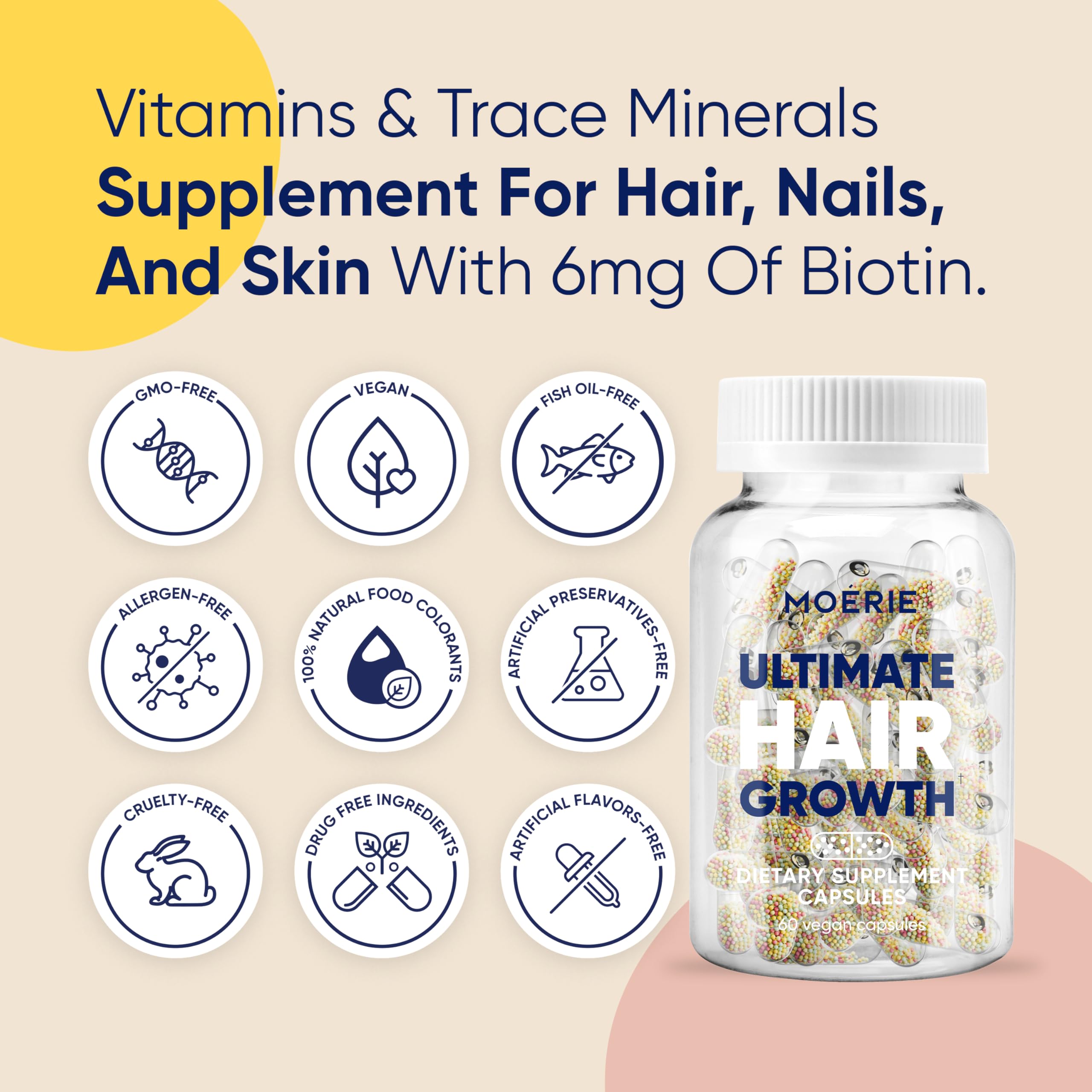 Moerie Ultimate Beauty Boost dietary supplement packaging showing vegan hair skin nails benefits