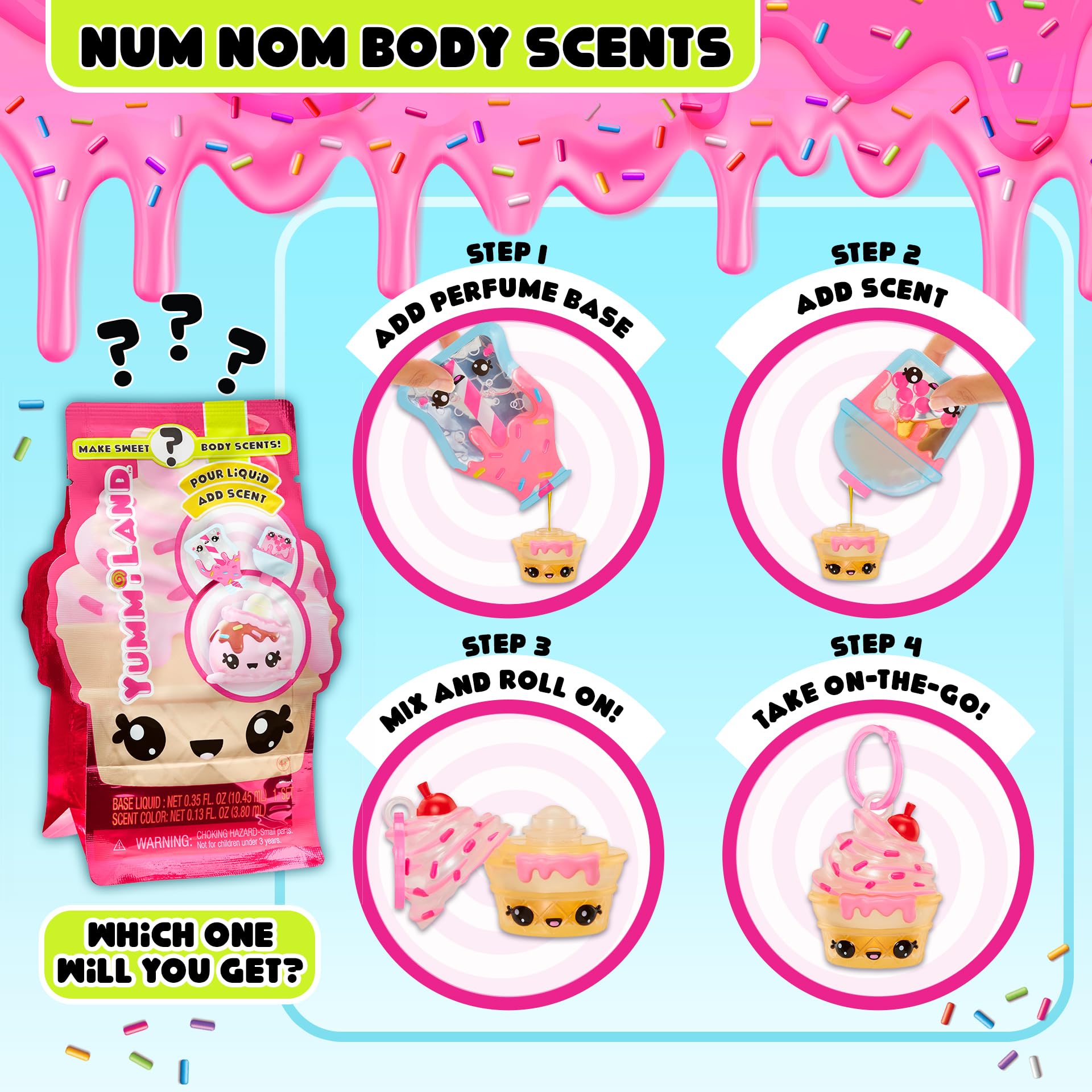 Yummiland Num Noms scented collectible character attached to a keychain
