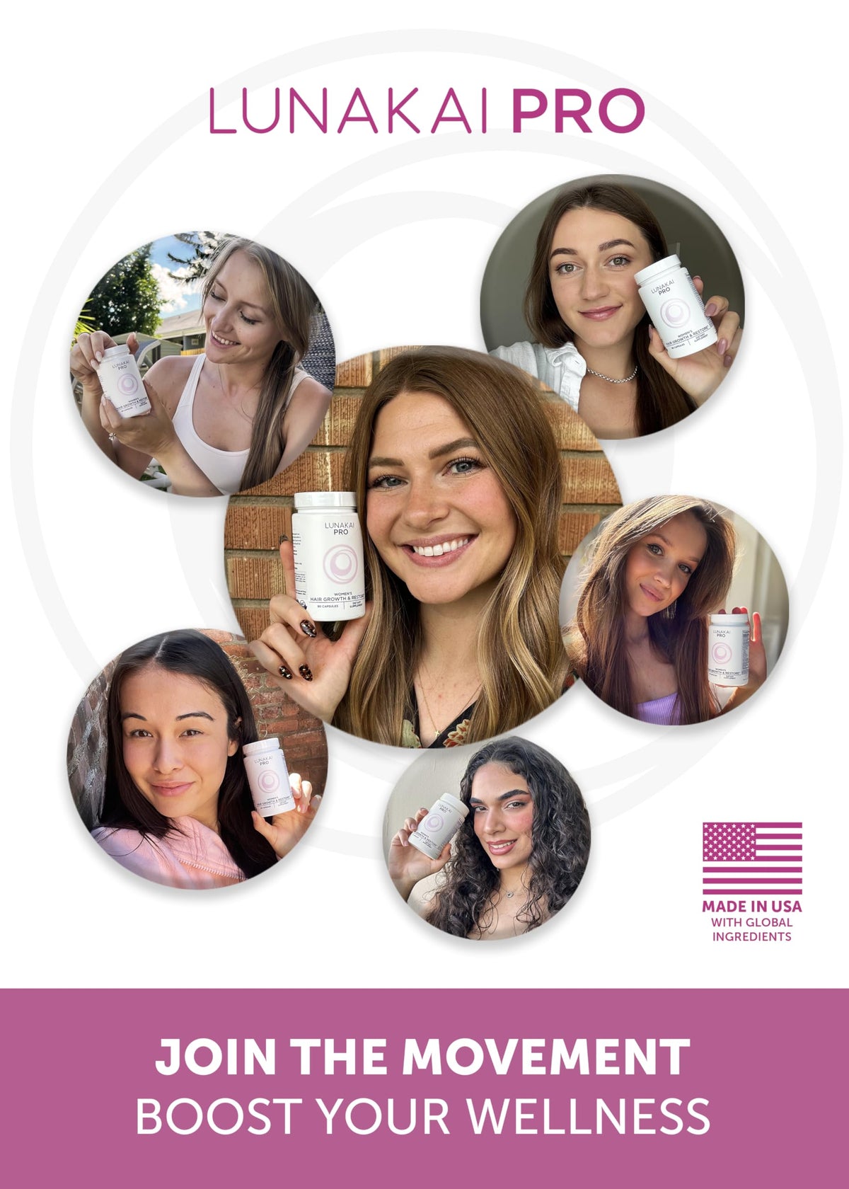 Lunakai Pro daily hair vitamin capsules poured out
