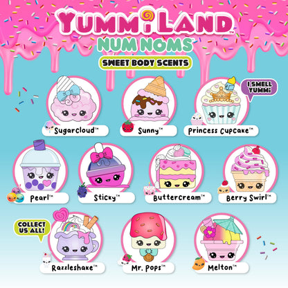 Yummiland Num Noms collectible series checklist showing all characters