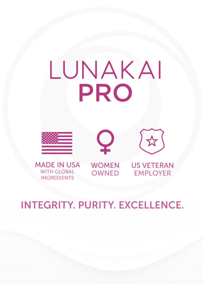 Lunakai beauty and hormonal support dietary supplement bottle angled display view.