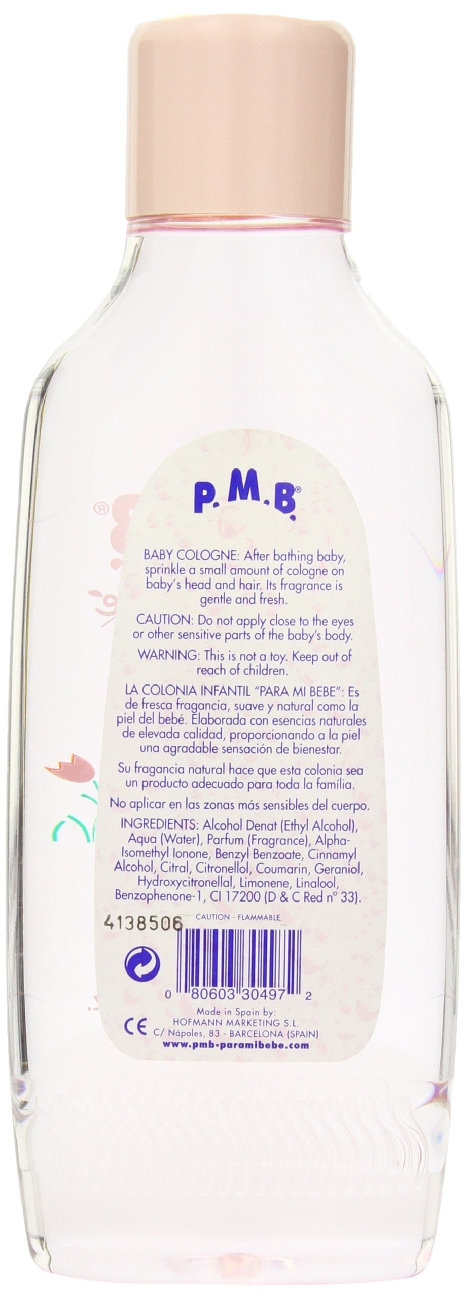 Para Mi Bebe baby cologne for girls showing authentic imported packaging details.