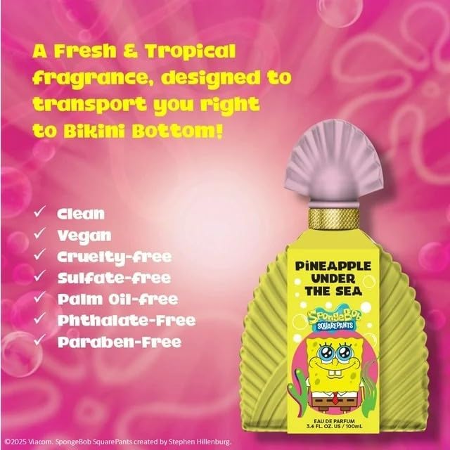 Tru Fragrance Beauty SpongeBob Pineapple Under The Sea perfume premium USA imported packaging
