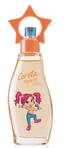 JAFRA Coreta Spirit children's fragrance bottle showcasing pink packaging details