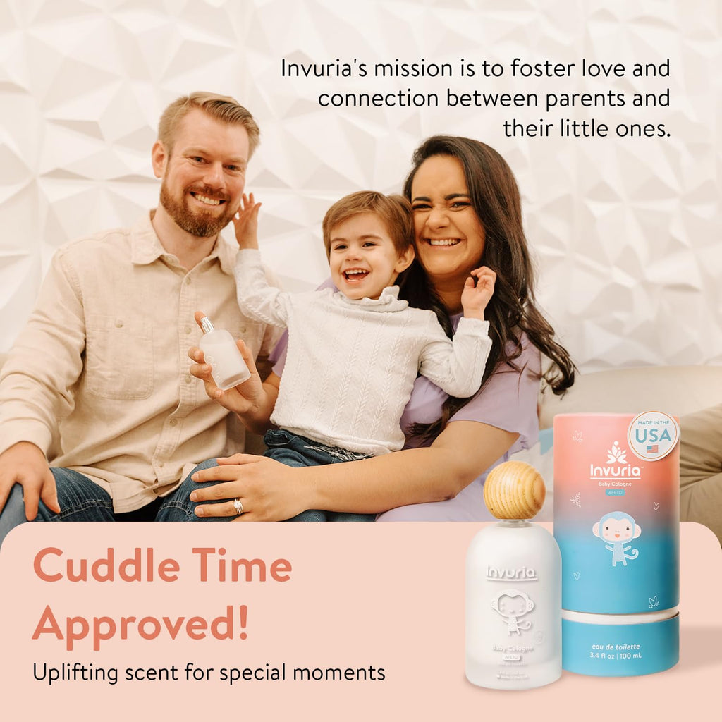 Authentic imported children care fragrance showcasing the secure spray mist nozzle