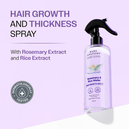 Close up of Bare Anatomy hair growth spray showing the secure unlock button nozzle.