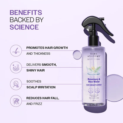 Bare Anatomy Nature x Science hair mist displaying the natural ingredients list on the packaging.