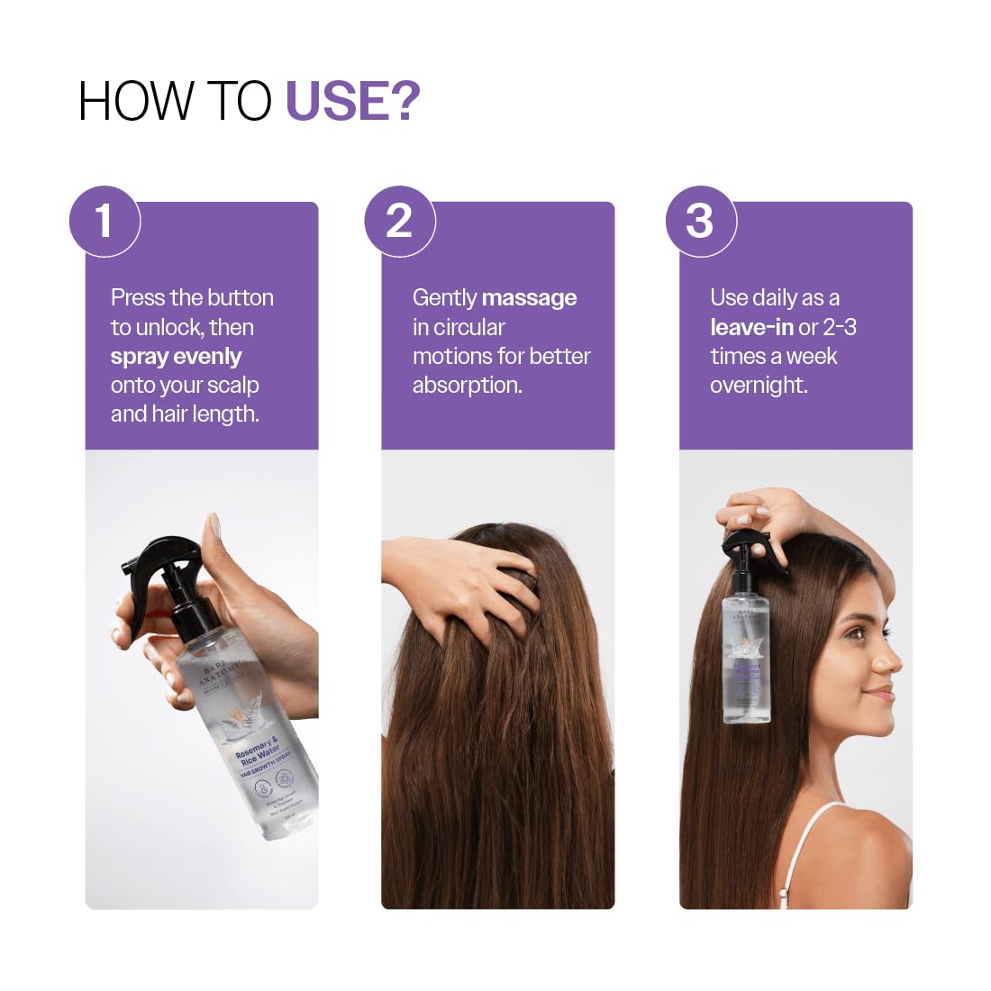 Bare Anatomy root strengthening spray bottle alongside fresh rosemary herb conceptual setup.