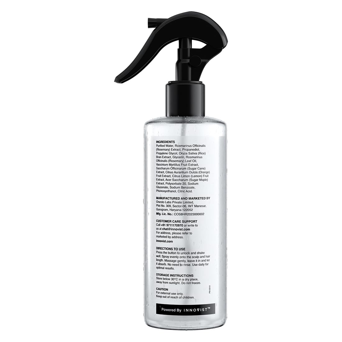 A premium retail presentation of the 200ml Bare Anatomy alcohol free hair mist bottle.