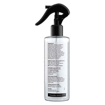 A premium retail presentation of the 200ml Bare Anatomy alcohol free hair mist bottle.
