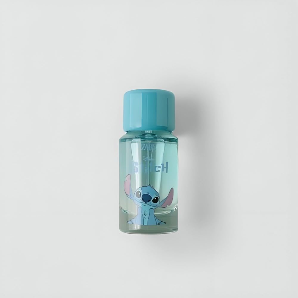 Authentic Zara Stitch citrus woody fragrance for children showing the spray nozzle close up.