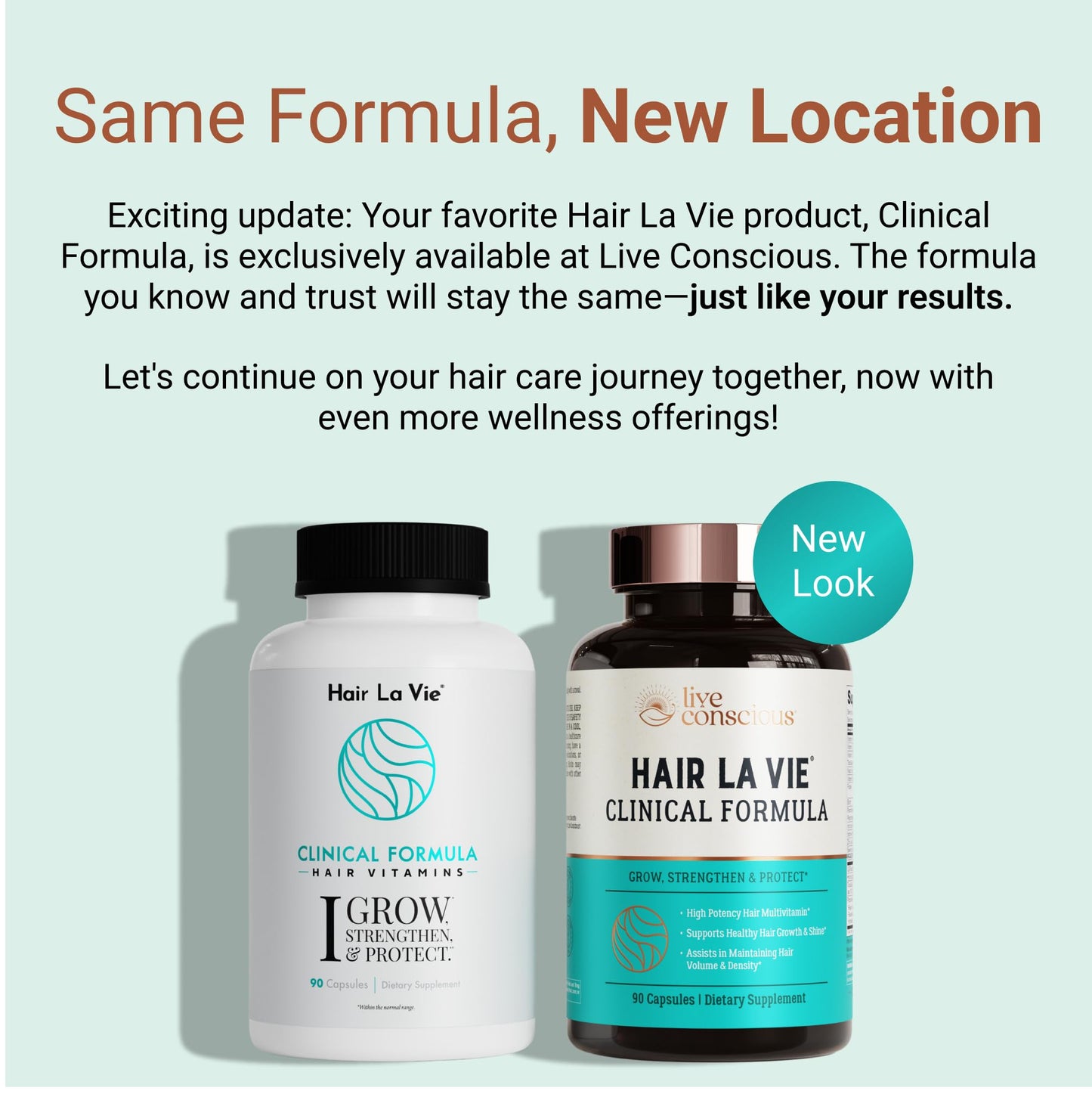Hair La Vie Clinical Formula supplement facts and ingredients label close up
